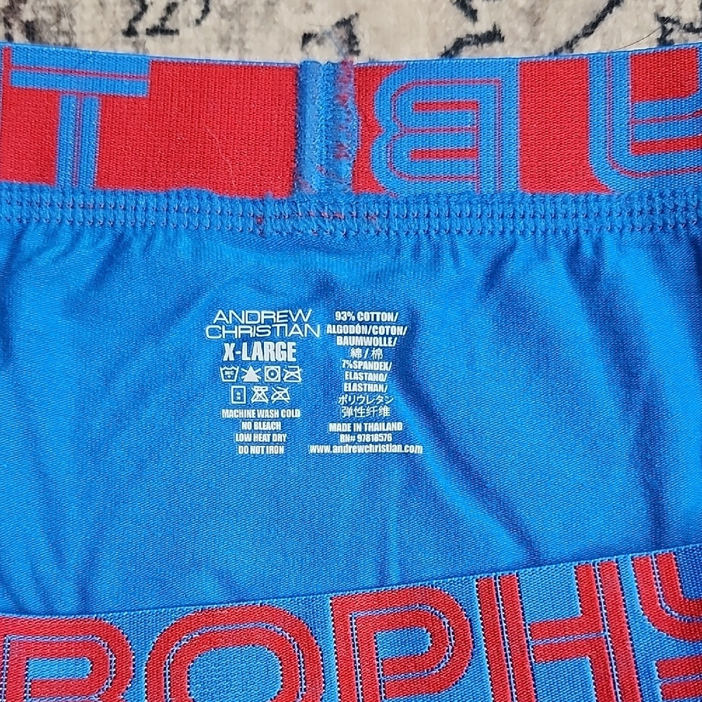 Andrew Christian Blue and Red Briefs - Picture 3 of 7